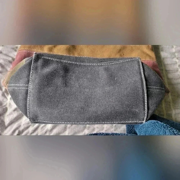 Women's Shoulder Bag , Canvas Cross Body, Durable Multi Color Striped Tote - Picture 5 of 7